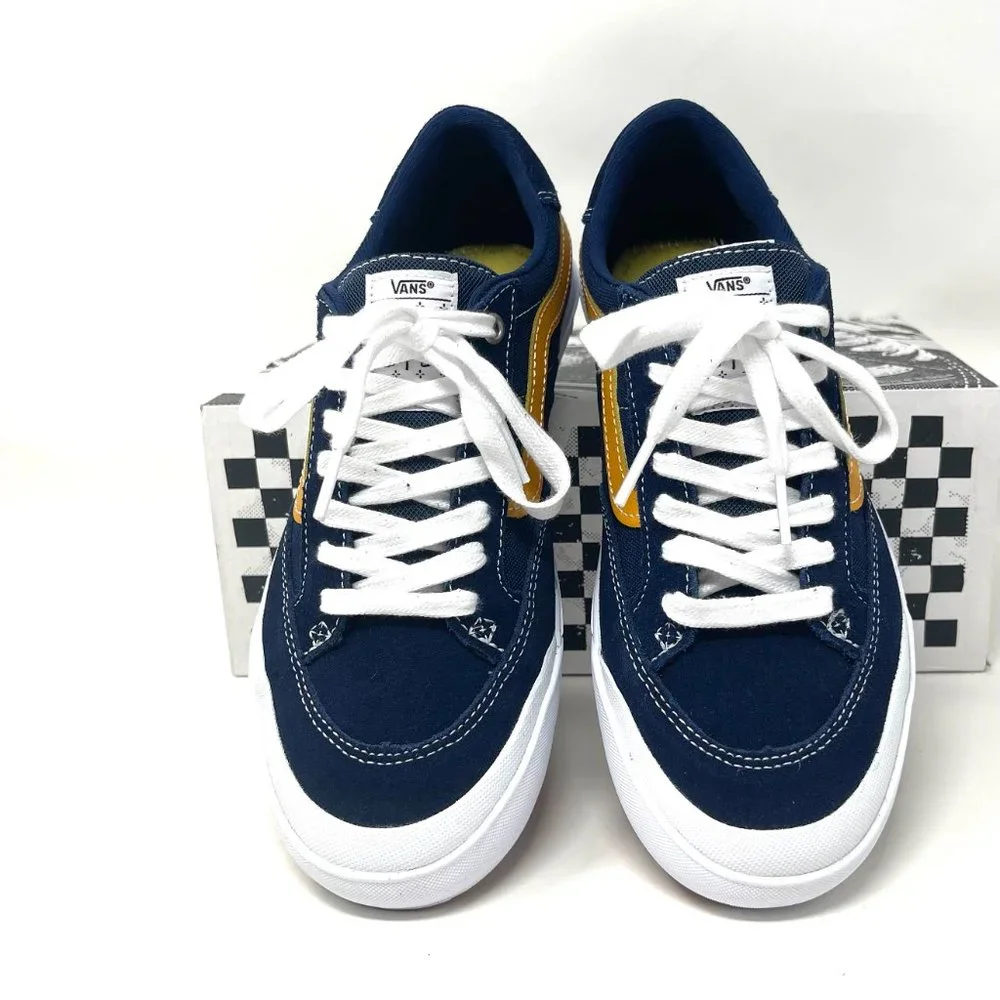 Vans Berle Navy Gold Low Top Suede Skate Shoes Women's Size 9 9.5 VN0A5JIJNGL - Picture 4 of 11